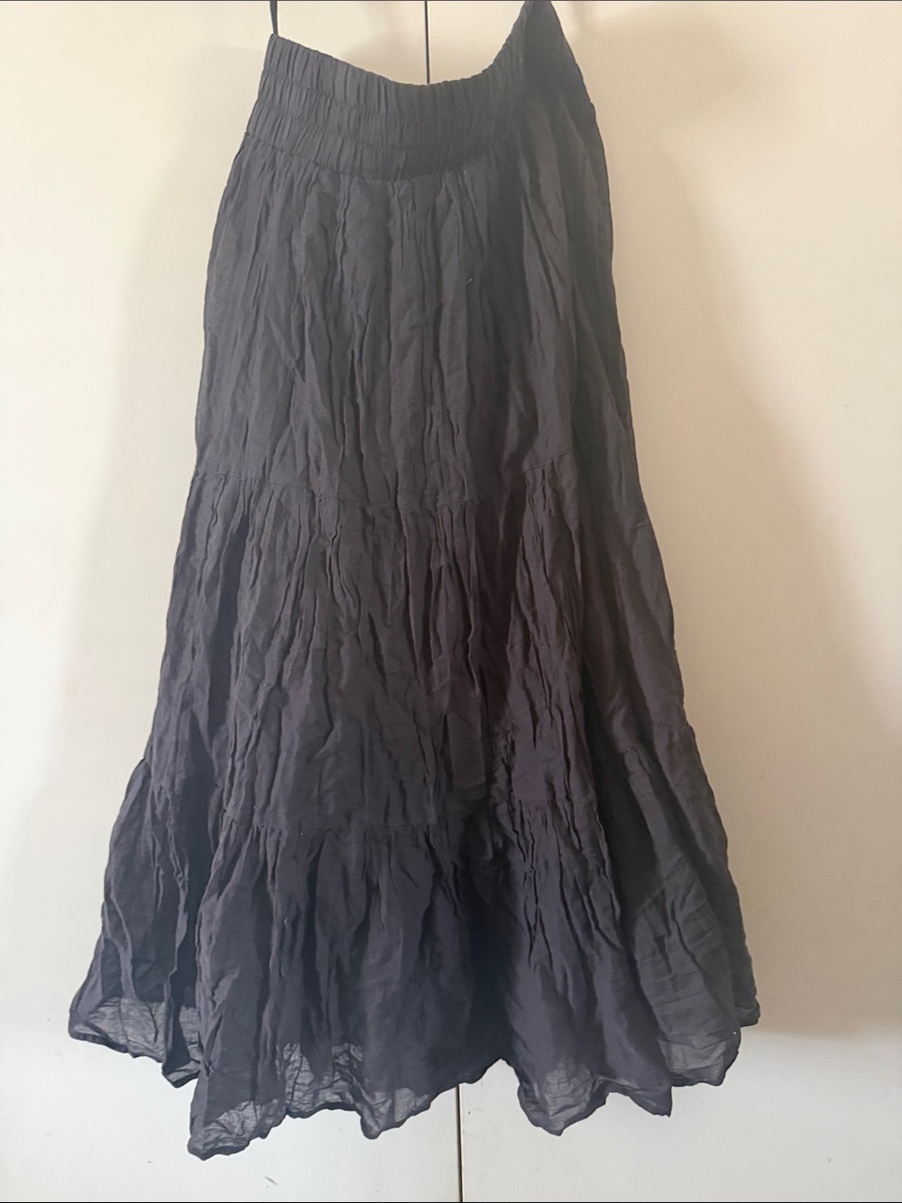 NATURAL LIFE Black Tiered Maxi Skirt with Smocked Waist